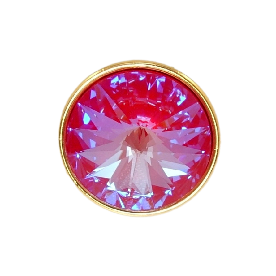 Брошка Xuping колір 14K з кристалами Swarovski Кристал Fuchsia Delite ø 16мм фото №1