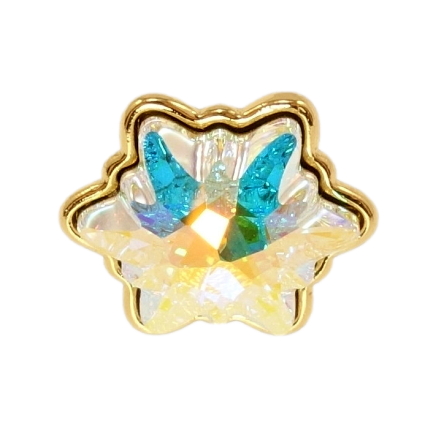 Брошка Xuping колір 14K з кристалами Swarovski Кристал Едельвейс АВ фото №1