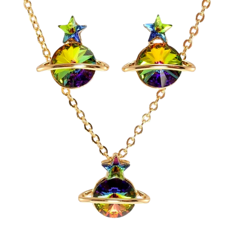 Набір Xuping колір 18K з кр-ми Swarovski Сережки Кулон на ланцюжку Кристали Vitrail Medium довжина 40-45см х фото №4