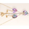 Набір Xuping колір 18K з кр-ми Swarovski Сережки Кулон на ланцюжку Сердечки Paradise Shine довжина 40-45см фото №2