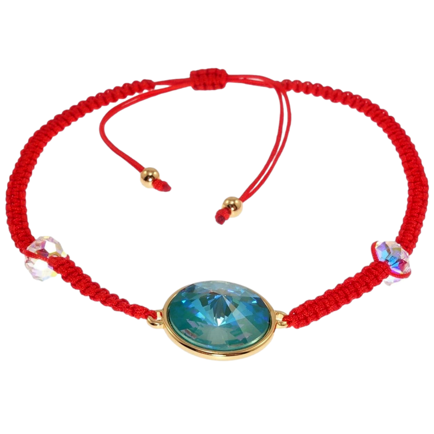 Браслет Xuping колір 18K з кр-ми Swarovski Кристал Laguna Delite, ø 14мм на затяжці д.15-22см х 3мм фото №1