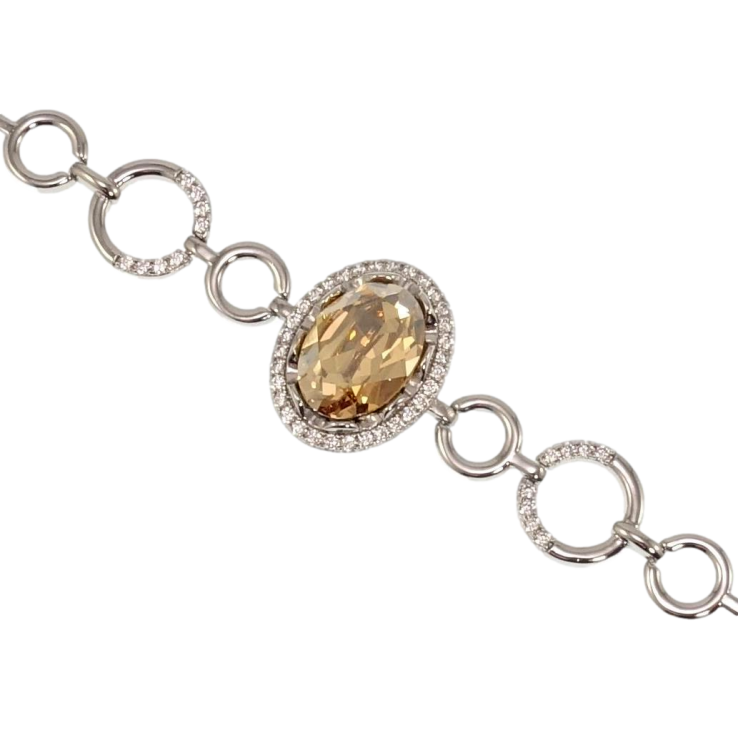 Браслет Xuping колір Родій з кр-ми Swarovski Golden Shad в обрамленні кристалів довжина з доп.замком 17.5,19,5см х фото №25