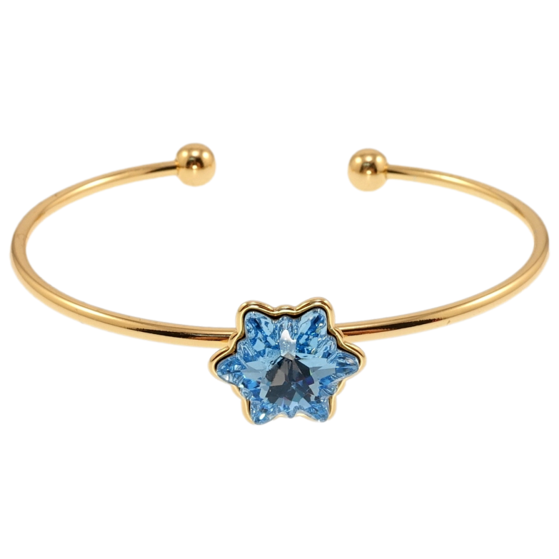 Браслет Xuping цвет 18K с кристаллами Swarovski Кристалл Эдельвейс Aquamarine ø 6см фото №1