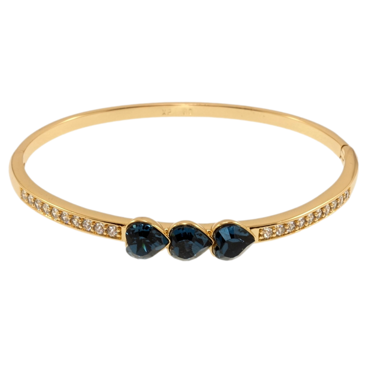 Браслет Xuping цвет 18K с кр-ми Swarovski Дорожка кристаллов с тремя сердечками Montana ø 6см фото №15