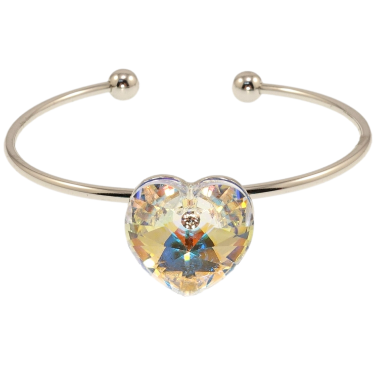 Браслет Xuping цвет Родий с кр-ми Swarovski Кристальное сердце Shimmer ø 5,5см фото №14