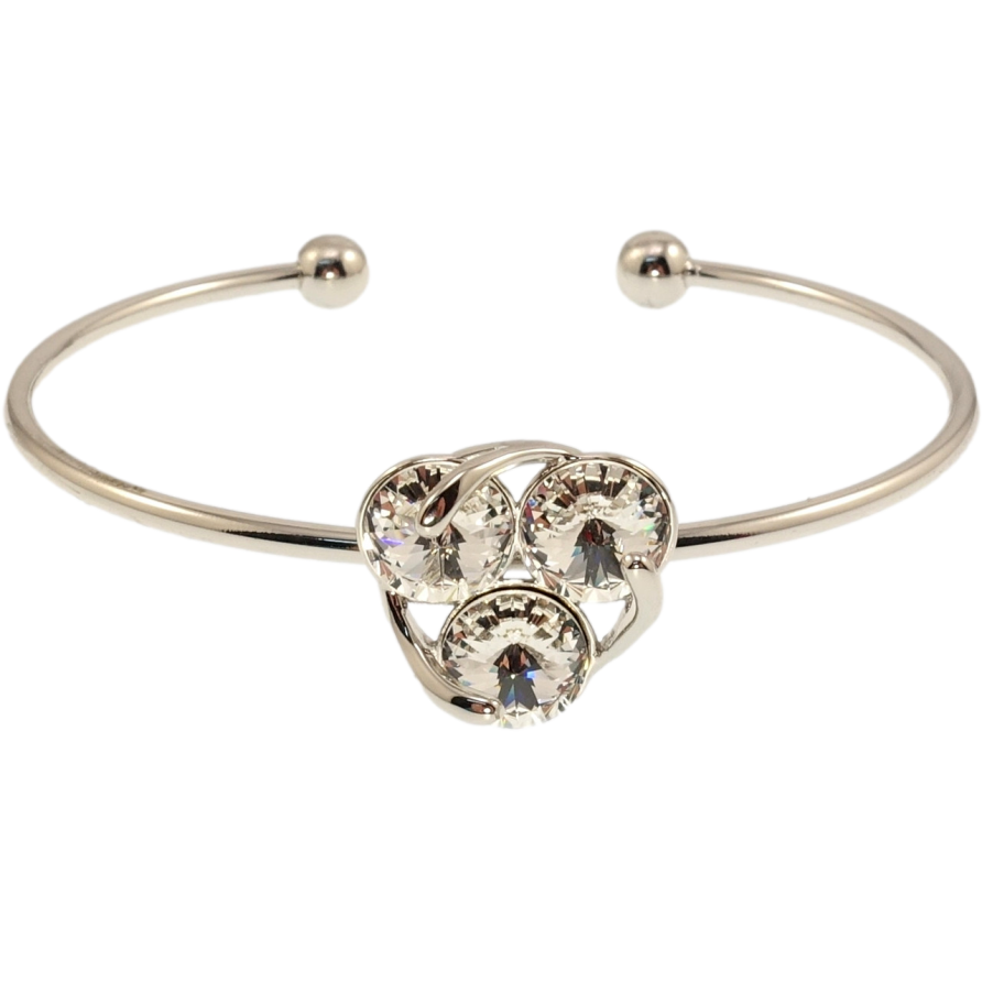 Браслет Xuping цвет Родий с кр-ми Swarovski Тринити кристаллы Clear ø 6см фото №1