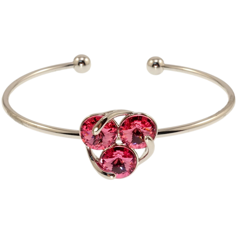 Браслет Xuping цвет Родий с кр-ми Swarovski Тринити кристаллы Rose ø 6см фото №1