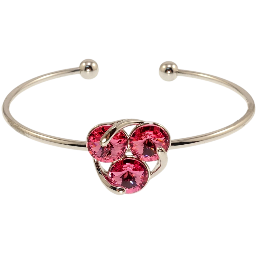 Браслет Xuping цвет Родий с кр-ми Swarovski Тринити кристаллы Rose ø 6см фото №1