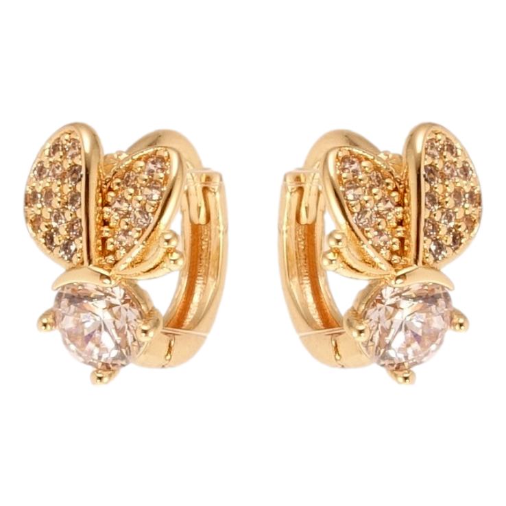 Серьги Xuping M&L Цвет 18K колечки Бабочка на кристалле фото №21