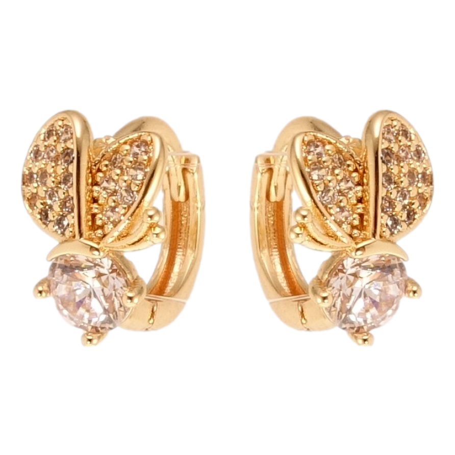 Серьги Xuping M&L Цвет 18K колечки Бабочка на кристалле фото №1