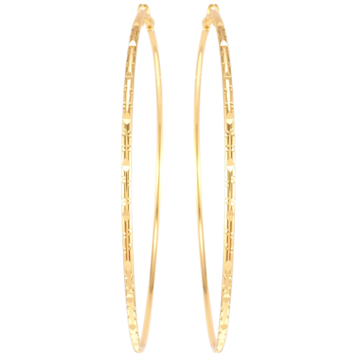 Сережки Xuping M&L Колір 18K кільця (конго) Класика з декоративним візерунком ø 9см фото №7