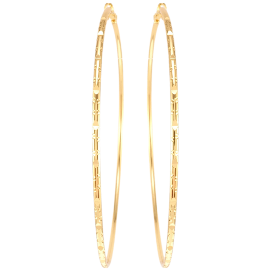 Сережки Xuping M&L Колір 18K кільця (конго) Класика з декоративним візерунком ø 9см фото №1