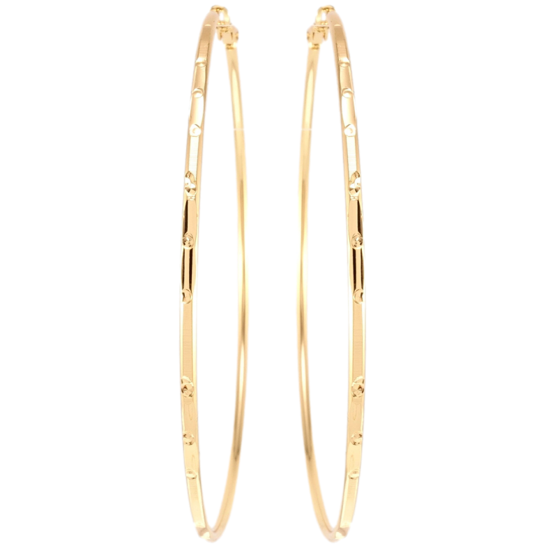 Сережки Xuping M&L Колір 18K кільця (конго) Класика з декоративним візерунком ø 8,5см фото №1