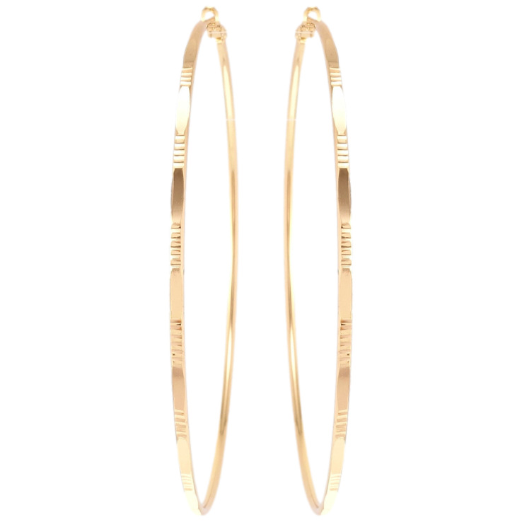 Сережки Xuping M&L Колір 18K кільця (конго) Класика з декоративним візерунком ø 9см фото №5