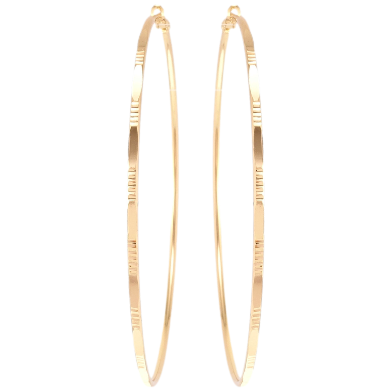 Сережки Xuping M&L Колір 18K кільця (конго) Класика з декоративним візерунком ø 9см фото №1