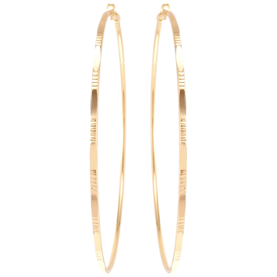 Сережки Xuping M&L Колір 18K кільця (конго) Класика з декоративним візерунком ø 9см фото №1