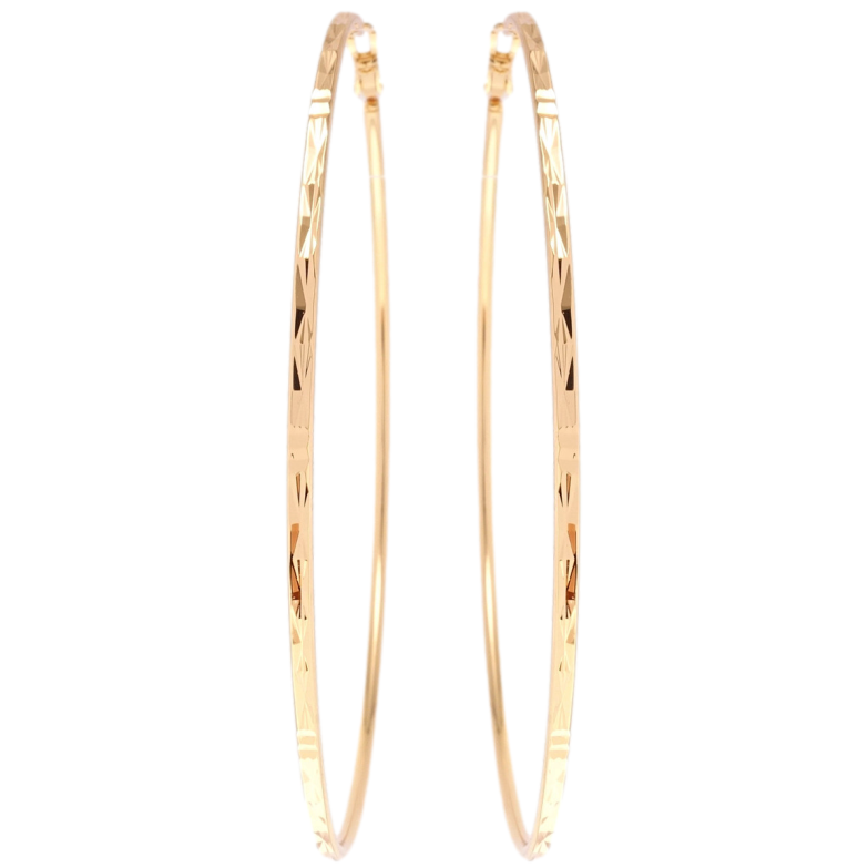 Сережки Xuping M&L Колір 18K кільця (конго) Класика з декоративним візерунком ø 9см фото №2