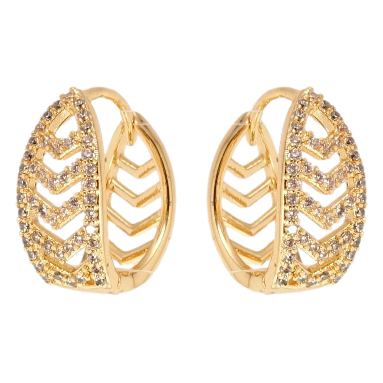 Сережки Xuping M&L Колір 18K колечка Декоративний орнамент із цирконієм фото №1