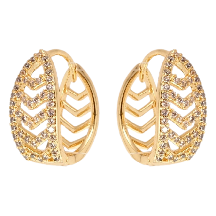 Серьги Xuping M&L Цвет 18K колечки Декоративный орнамент с цирконием фото №1