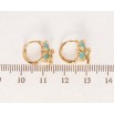 Серьги Xuping M&L Цвет 18K колечки Цветочки с голубой эмалью фото №2
