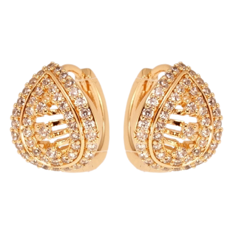 Сережки Xuping M&L Колір 18K колечка Витончені крапельки з інкрустацією цирконієм фото №2