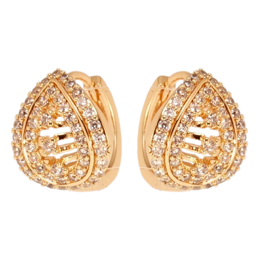 Серьги Xuping M&L Цвет 18K колечки Изящные капельки с инкрустацией цирконием фото №1