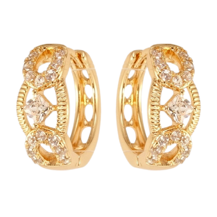 Серьги Xuping M&L Цвет 18K колечки Декоративный орнамент с цирконием фото №18