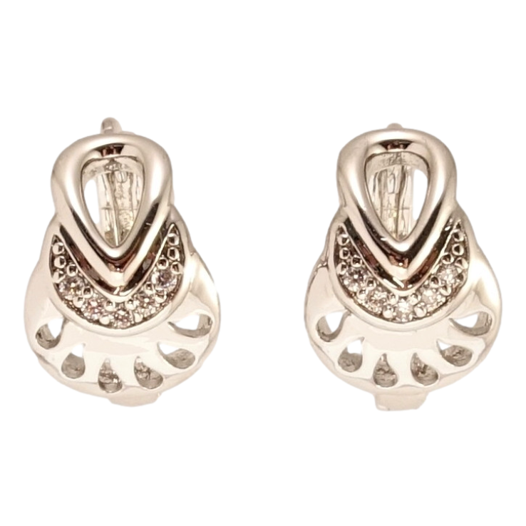 Серьги Xuping M&L Цвет Родий колечки Византия узор на одну сторону фото №4