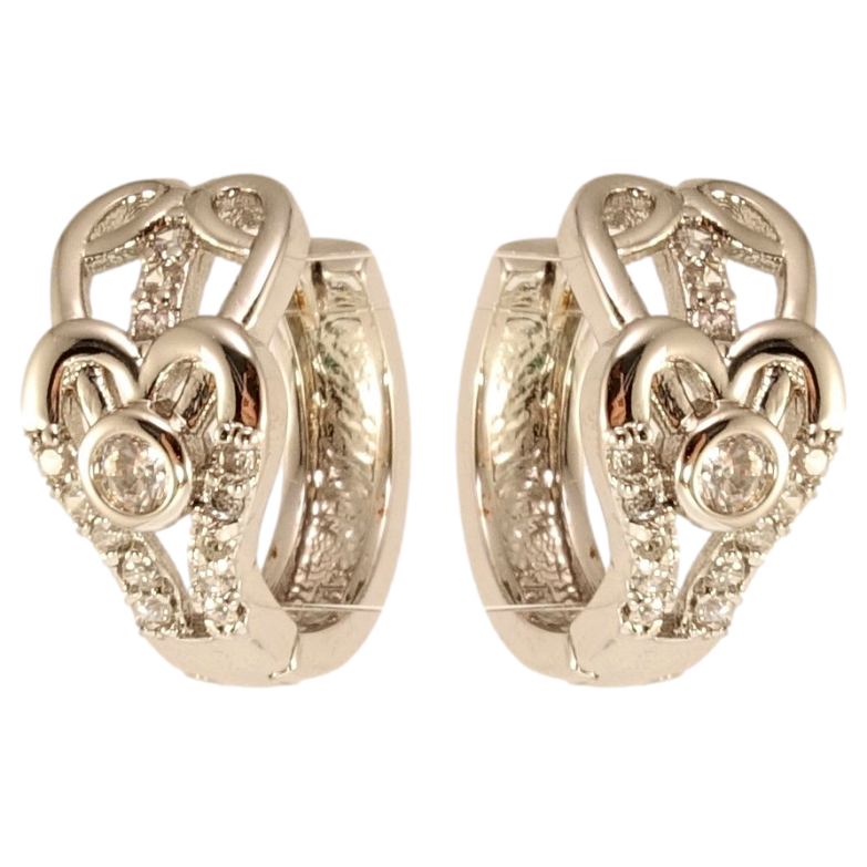 Серьги Xuping M&L Цвет Родий колечка Декоративные сердечки с цирконием фото №23