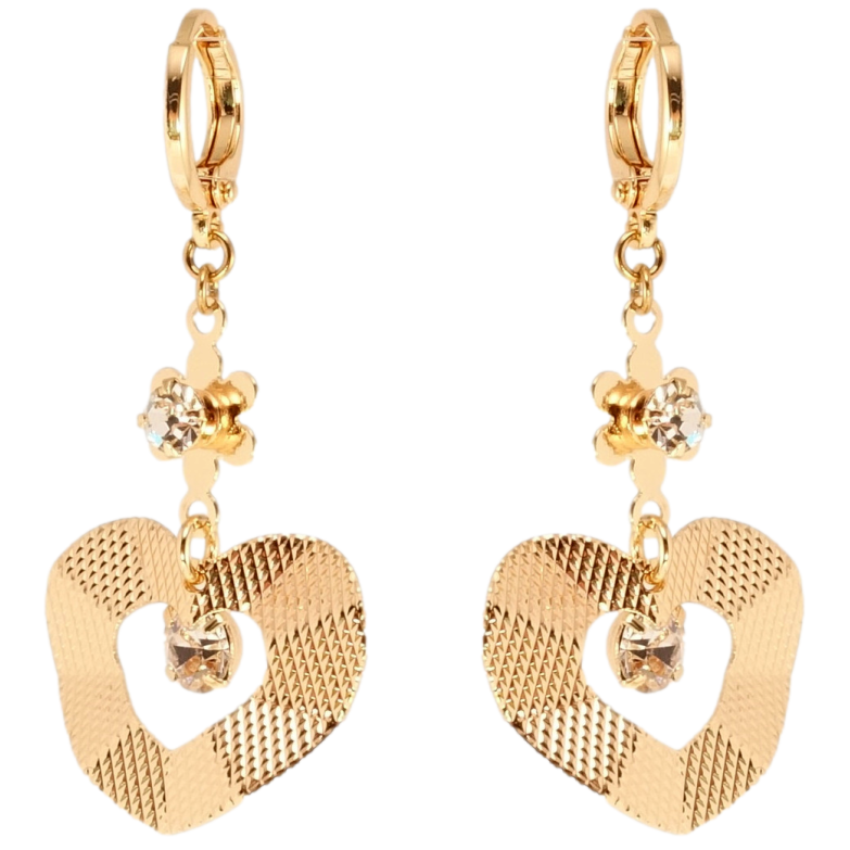 Сережки Xuping M&L Колір 18K підвіски на колечках Декоративні серця фото №1