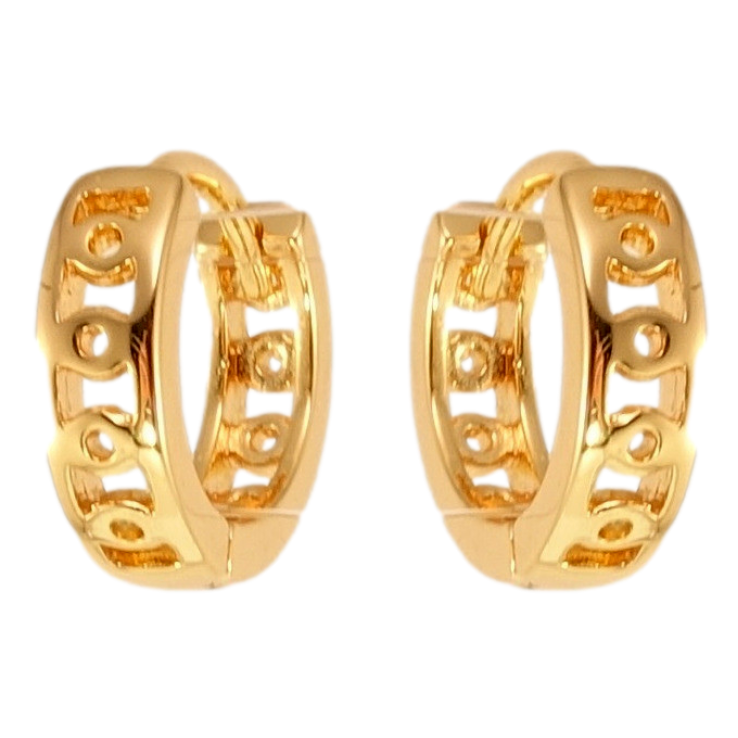 Серьги Xuping M&L Цвет 18K колечки Декоративный резной орнамент фото №3