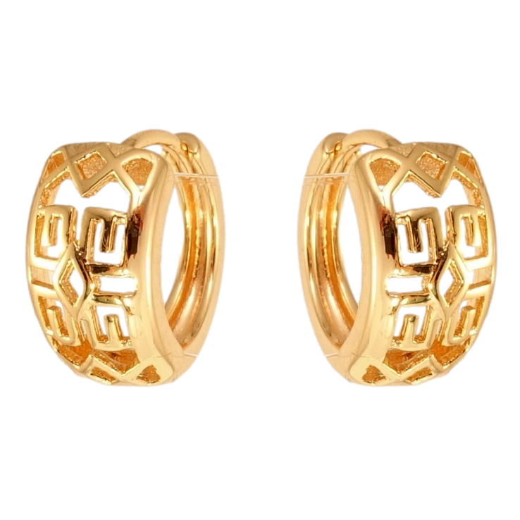 Серьги Xuping M&L Цвет 18K колечки Декоративный резной орнамент фото №2