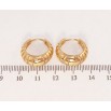 Серьги Xuping Позолота 18K колечки Объемные колечки с полосатым резным узором фото №2