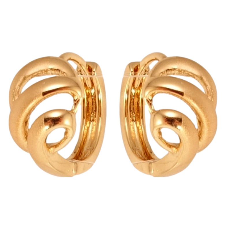 Сережки Xuping Позолота 18K колечка Завитки з напиленням фото №1 Сережки Xuping Позолота 18K колечка Завитки з напиленням фото №1