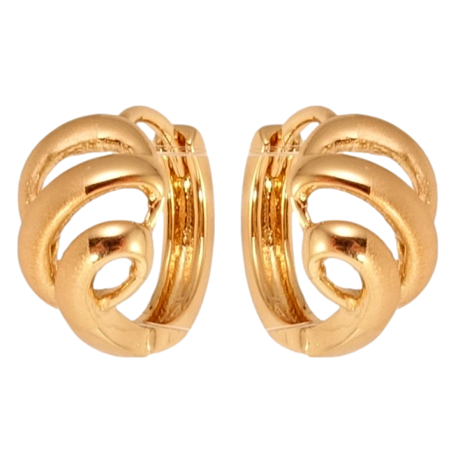 Серьги Xuping Позолота 18K колечки Завитки с напылением фото №1