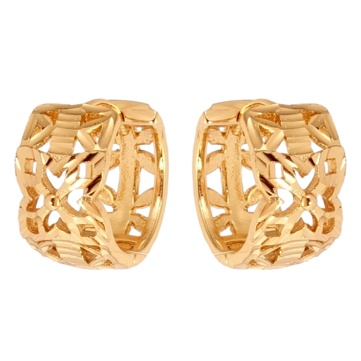 Серьги Xuping Позолота 18K колечки Декоративный резной орнамент фото №7