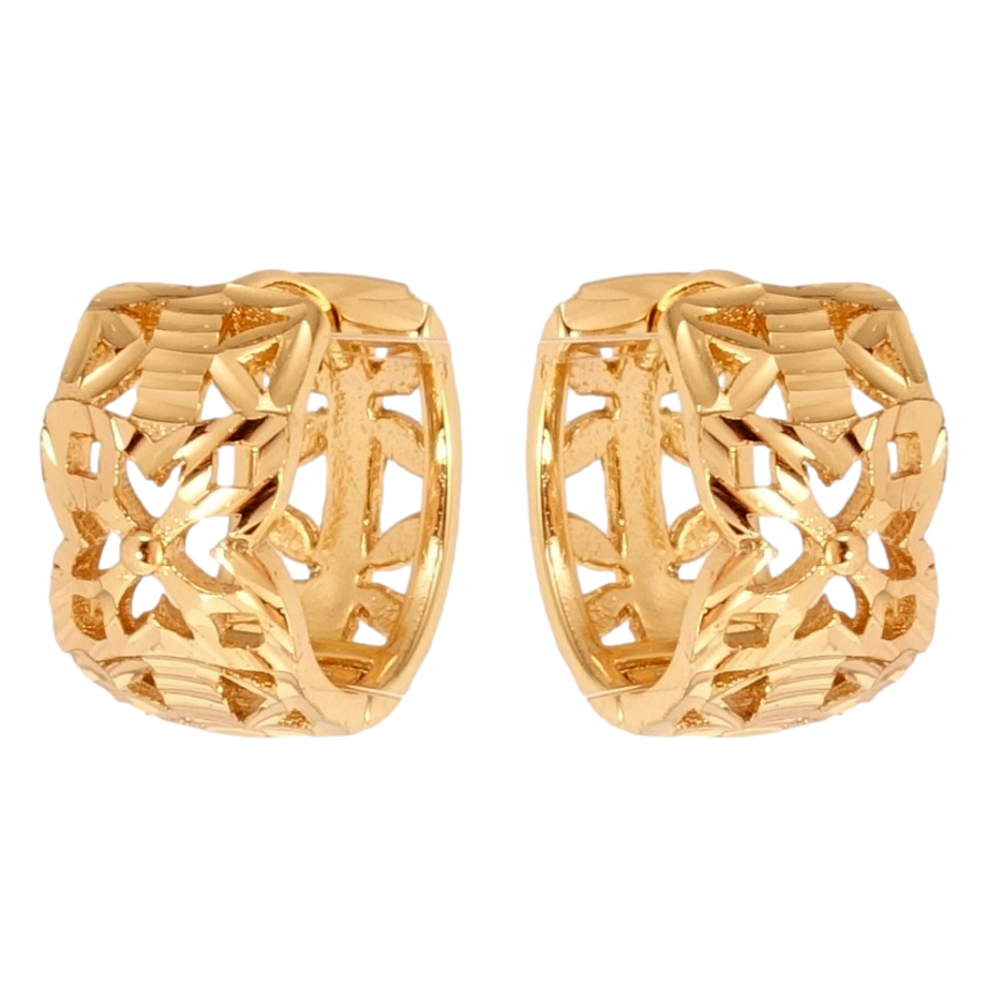 Серьги Xuping Позолота 18K колечки Декоративный резной орнамент фото №1