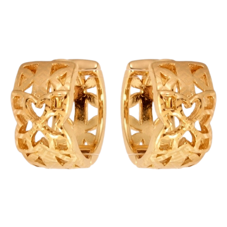 Серьги Xuping Позолота 18K колечки Декоративный резной орнамент с напылением фото №5