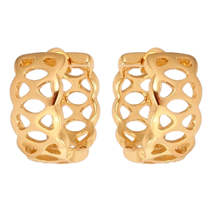 Серьги Xuping Позолота 18K колечки Декоративный резной орнамент с напылением фото №6