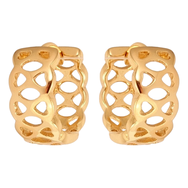 Серьги Xuping Позолота 18K колечки Декоративный резной орнамент с напылением фото №1