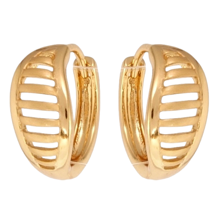 Серьги Xuping Позолота 18K колечки Резные листочки с напылением фото №11