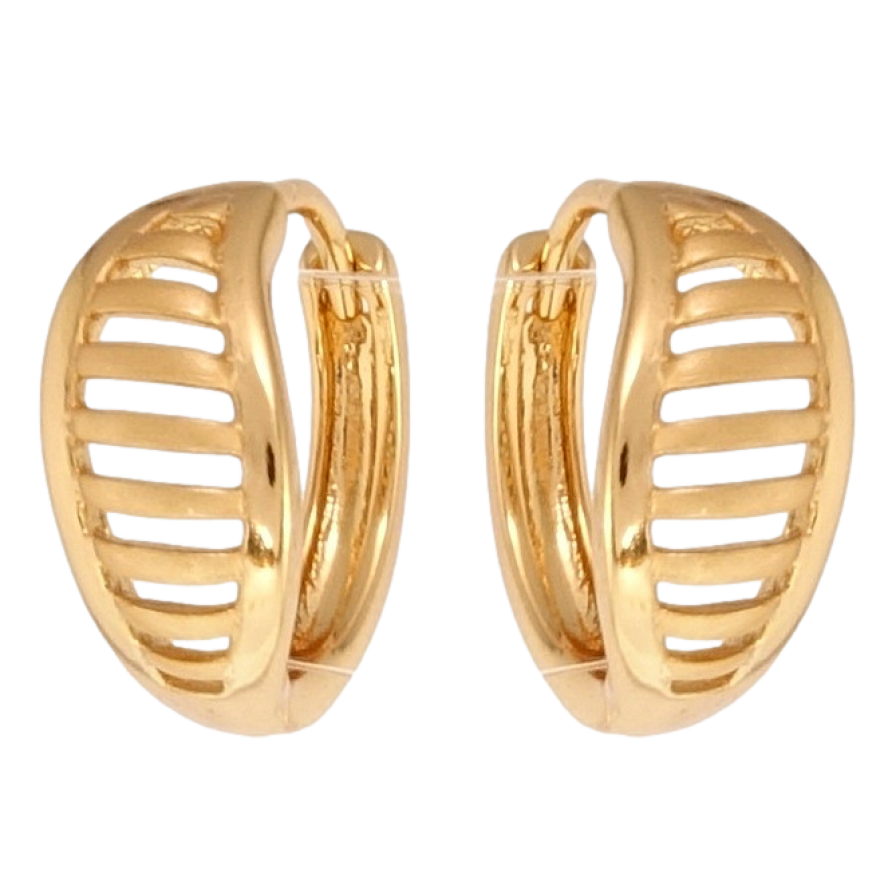 Серьги Xuping Позолота 18K колечки Резные листочки с напылением фото №1