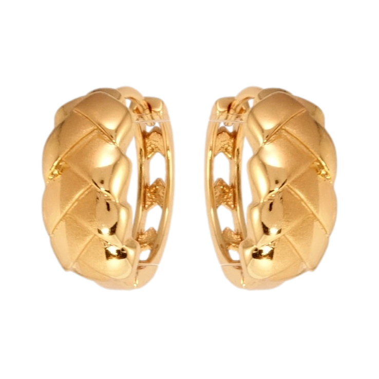 Серьги Xuping Позолота 18K колечки Узор косичка с напылением фото №19