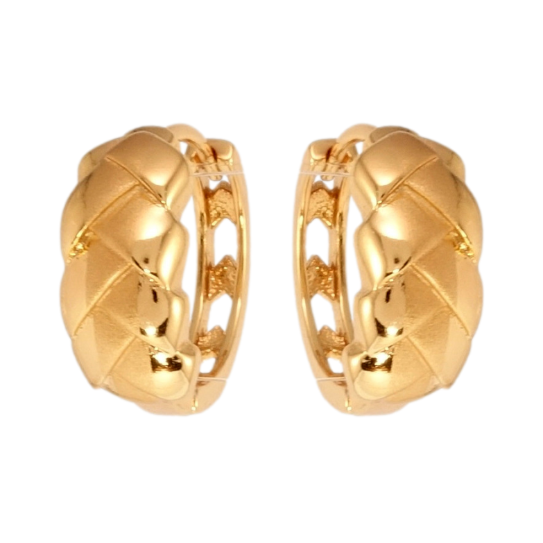 Сережки Xuping Позолота 18K колечка Візерунок косичка з напиленням фото №1