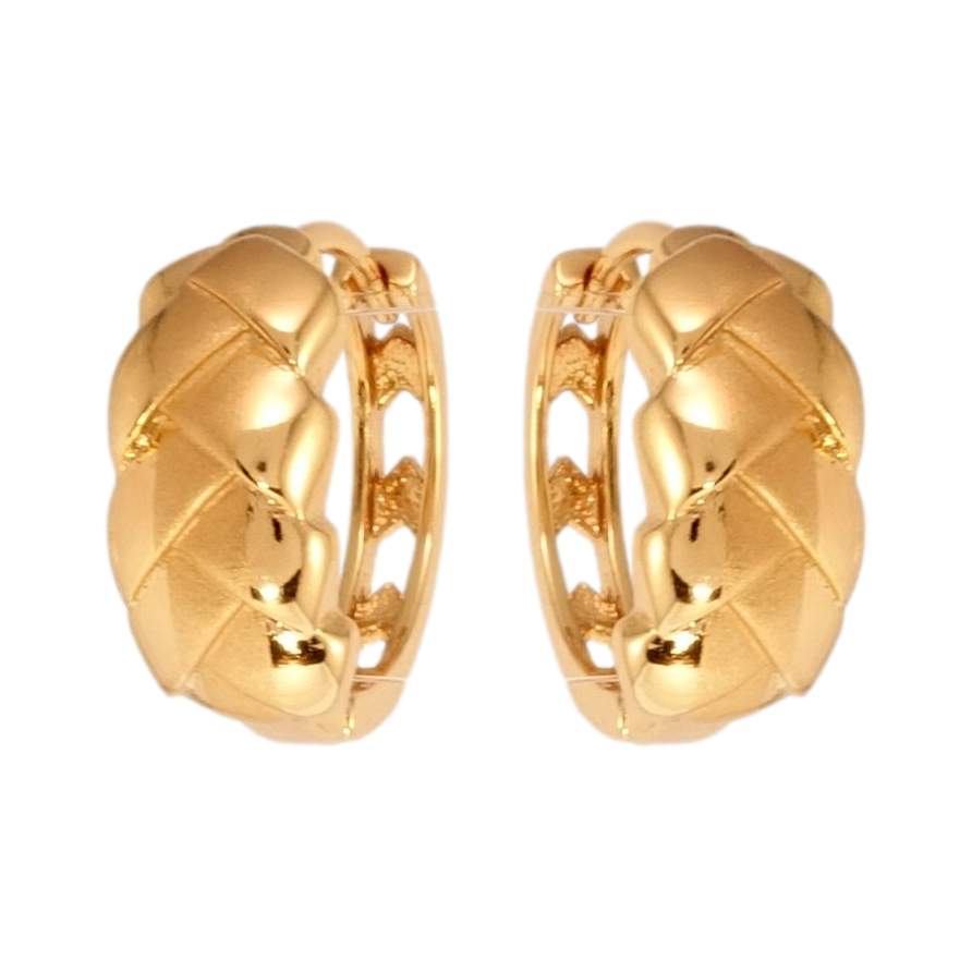 Серьги Xuping Позолота 18K колечки Узор косичка с напылением фото №1