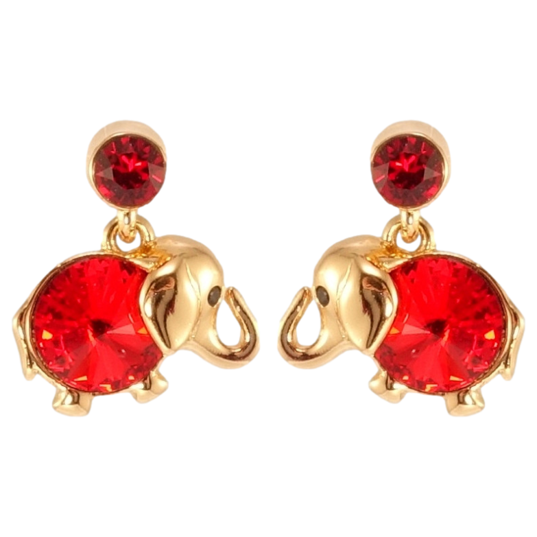 Сережки Xuping колір 18K з кристалами Swarovski пусети Слони з кристалами Light Siam фото №1 Сережки Xuping колір 18K з кристалами Swarovski пусети Слони з кристалами Light Siam фото №1