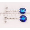 Сережки Xuping колір Родій з кристалами Swarovski пусети Кристали Capri Blue фото №2