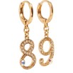Серьги Xuping цвет 18K с кристаллами Swarovski подвески на колечках Цифры 89 с кристаллами АВ и фото №3
