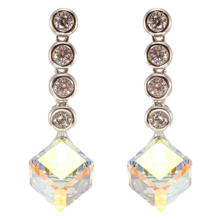 Сережки Xuping колір Родій з кристалами Swarovski пусети Кристали Shimmer фото №24