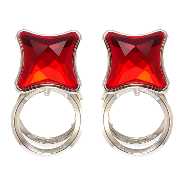 Серьги Xuping цвет Родий с кристаллами Swarovski пусеты Кристаллы Siam колечки фото №1